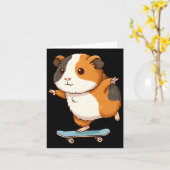Funny Guinea G Skater Skateboard Ballerina Zoo Boy カード (黄色い花)