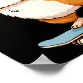 Funny Guinea G Skater Skateboard Ballerina Zoo Boy ポスター (角)