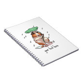 Funny Guinea Pig Add Your Text Umbrella Cartoon ノートブック (右側)