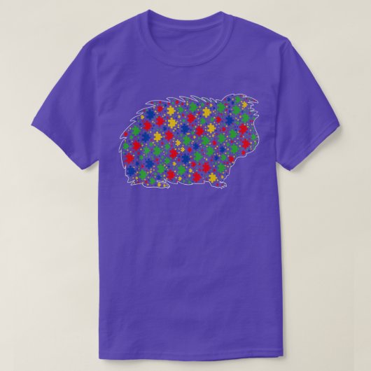 Funny Guinea pig Animals Puzzle Pieces Autism Awar Tシャツ (デザイン正面)
