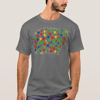 Funny Guinea pig Animals Puzzle Pieces Autism Awar Tシャツ
