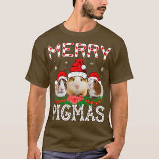 Funny Guinea Pig Christmas Santa Hats Guinea Pig L Tシャツ
