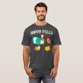 Funny guinea pig Happy Pills pet gift Tシャツ (正面フル)