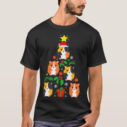 Funny Guinea Pig Lover Christmas Tree  Ornament Tシャツ (正面)