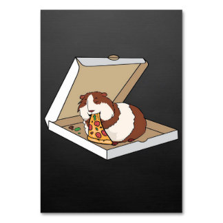Funny Guinea Pig Pizza Cartoon Funny Pet Gift Idea テーブルナンバー