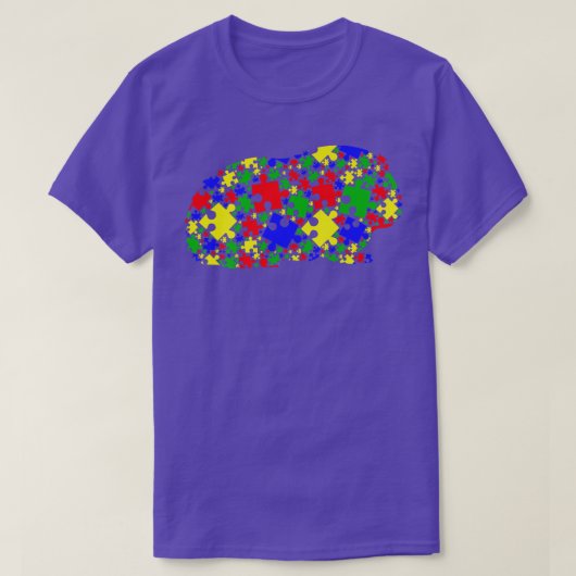 Funny Guinea pig Puzzle Animals Lover Autism Aware Tシャツ (デザイン正面)