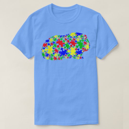 Funny Guinea Pig Puzzle Animals Lover Autism Aware Tシャツ (デザイン正面)