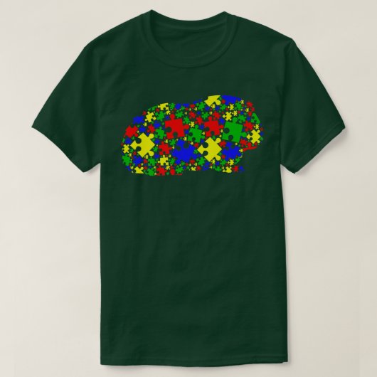Funny Guinea pig Puzzle Animals Lover Autism Aware Tシャツ (デザイン正面)