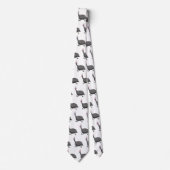 Funny Guineafowl bird cartoon illustration ネクタイ (正面)