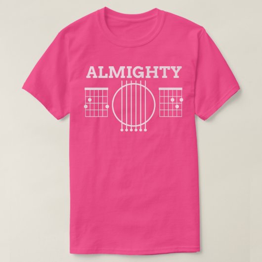 Funny Guitar Almighty God Vintage Music Tシャツ (デザイン正面)