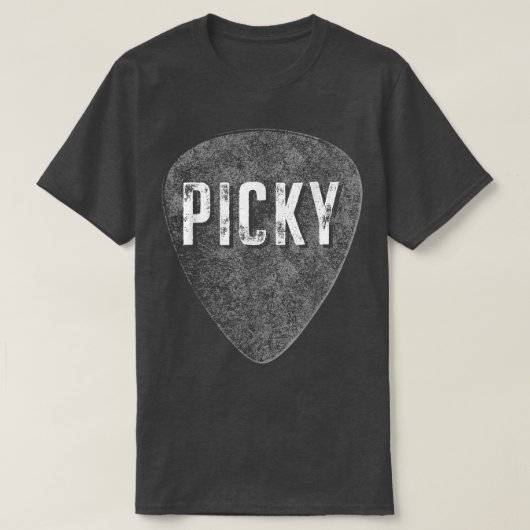 Funny Guitar Picky Vintage Music  Tシャツ (デザイン正面)
