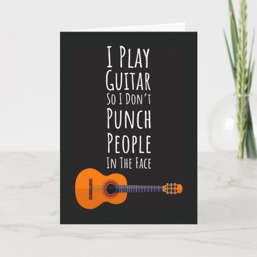 Funny Guitar Player Cards Guitarist Musician Music カード (正面)