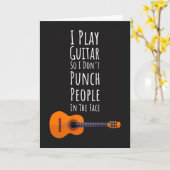 Funny Guitar Player Cards Guitarist Musician Music カード (黄色い花)