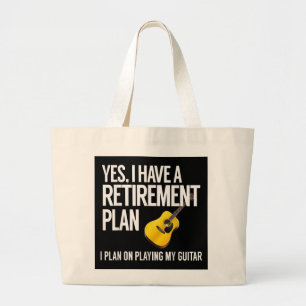 Funny Guitar Player Retirement Gift ラージトートバッグ