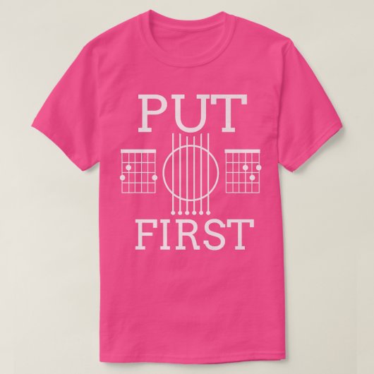 Funny Guitar Put God First Vintage Music Tシャツ (デザイン正面)