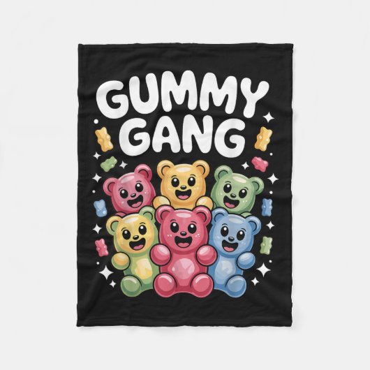 Funny Gummy Bear Design For Men Women Kids Gummy B フリースブランケット (正面)