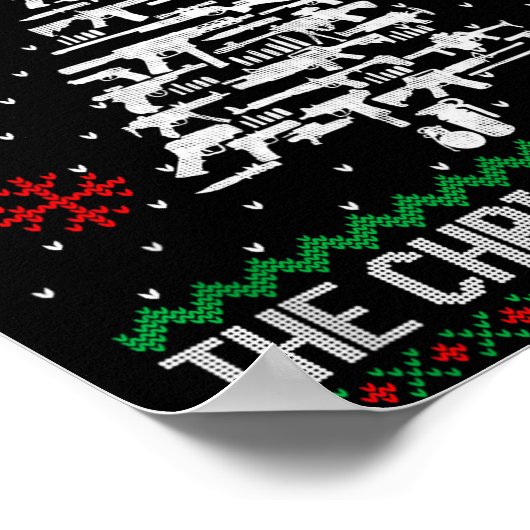 Funny Guns Ugly Christmas Sweaters For Gun Lovers  ポスター (角)