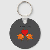 Funny Guppy Love Design  キーホルダー (正面)
