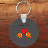 Funny Guppy Love Design キーホルダー (正面)