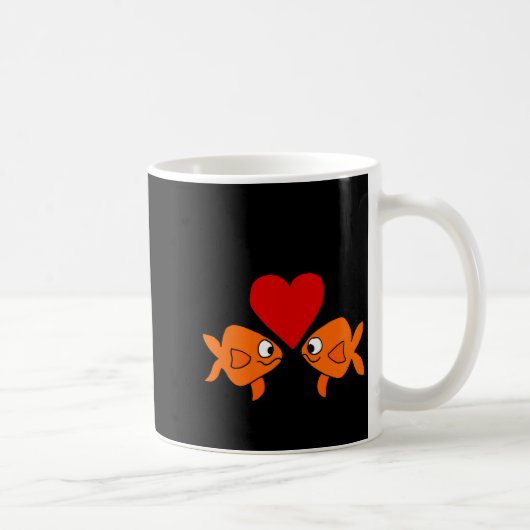 Funny Guppy Love Design  コーヒーマグカップ (右)