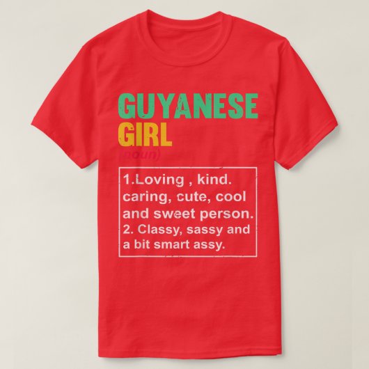 Funny Guyanese Girl Definition British Pun Guyana  Tシャツ (デザイン正面)