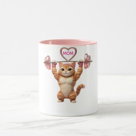 Funny Gym Cat Mom Mug – Mother’s Day Gift マグカップ (中央)