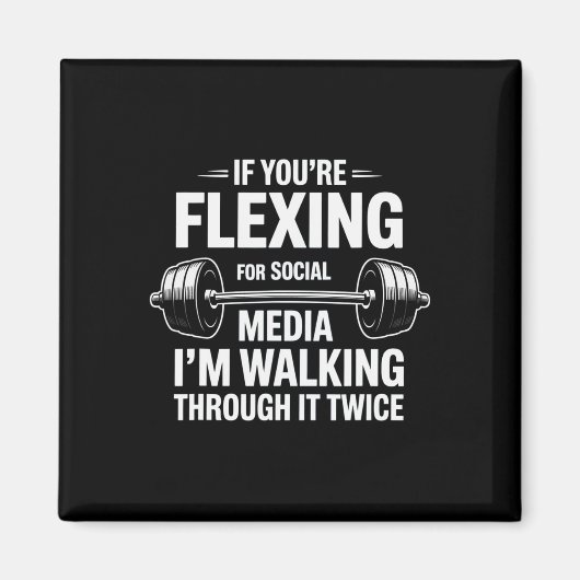 Funny Gym Flexing Workout Bodybuilding 1  マグネット (正面)