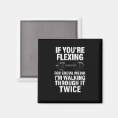Funny Gym Flexing Workout Bodybuilding 2  マグネット (正面/裏面)