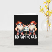 Funny Gym Gnomes In Dads Fitness Apparel No Pain N カード (黄色い花)