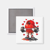 Funny Gym Heart Weightlifting Fitness Workout Drip マグネット (正面/裏面)