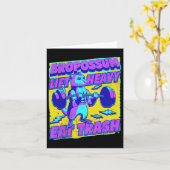 Funny Gym Lift Heavy Eat Trash Weightlifting Oposs カード (黄色い花)