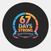 Funny Gym Meme 67  ラウンドシール (正面)