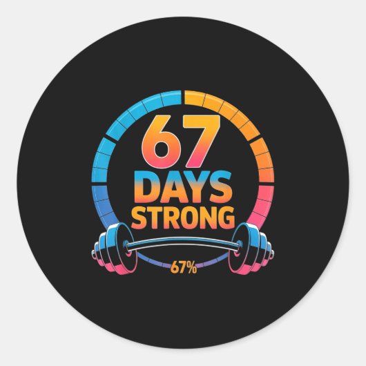 Funny Gym Meme 67  ラウンドシール (正面)