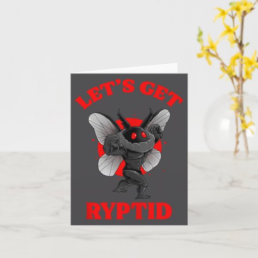 Funny Gym Mothman Shirt Cryptid Let's Get Ryptid G カード (黄色い花)