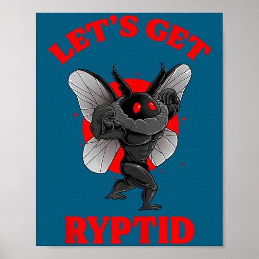 Funny Gym Mothman Shirt Cryptid Let's Get Ryptid G ポスター (正面)