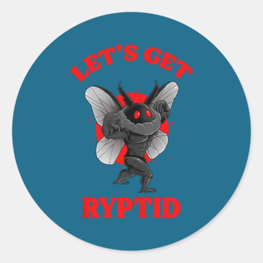 Funny Gym Mothman Shirt Cryptid Let's Get Ryptid G ラウンドシール (正面)