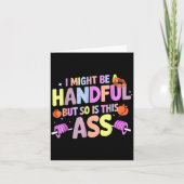 Funny Gym Quote I Might Be A Handful Workout カード (正面)