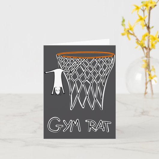 Funny Gym Rat Basketball Hoop  カード (黄色い花)