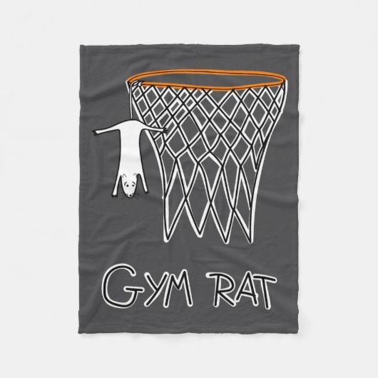 Funny Gym Rat Basketball Hoop  フリースブランケット (正面)