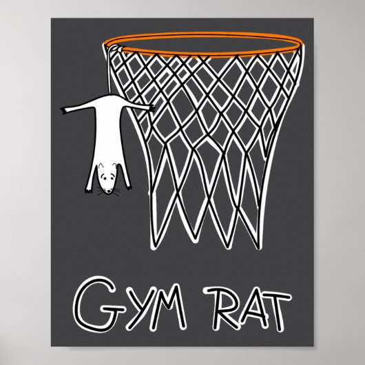 Funny Gym Rat Basketball Hoop  ポスター (正面)