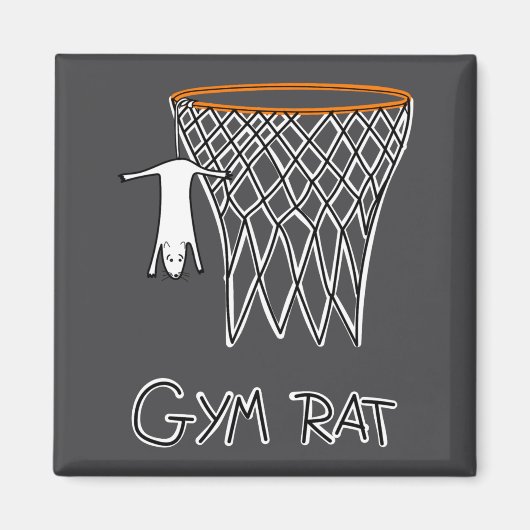 Funny Gym Rat Basketball Hoop  マグネット (正面)