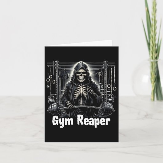 Funny Gym Reaper Workout Bodybuilding  カード (正面)
