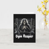 Funny Gym Reaper Workout Bodybuilding  カード (黄色い花)