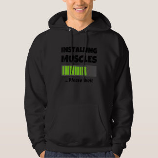 Funny Gym Workout Apparel - Installing Muscles Ple パーカ
