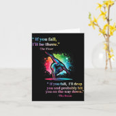 Funny Gymnastics Floor Saying Gymnast Girl Rainbow カード (黄色い花)