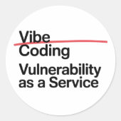 funny hacker cyber technology ラウンドシール (正面)