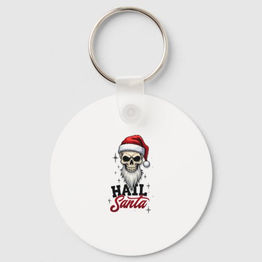 Funny Hail Santa Claus Skull Skeleton Antichrist C キーホルダー (正面)