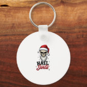 Funny Hail Santa Claus Skull Skeleton Antichrist C キーホルダー (正面)