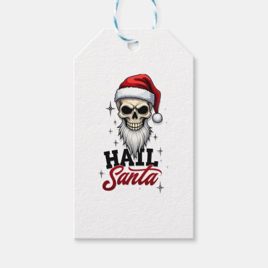 Funny Hail Santa Claus Skull Skeleton Antichrist C ギフトタグ (正面)