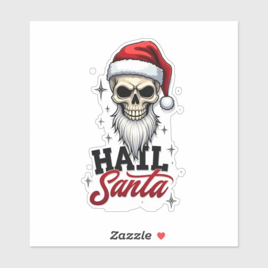 Funny Hail Santa Claus Skull Skeleton Antichrist C シール (シート)
